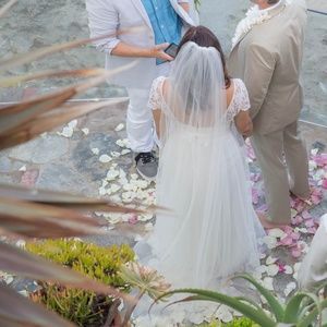 Custom simple cathedral length wedding veil